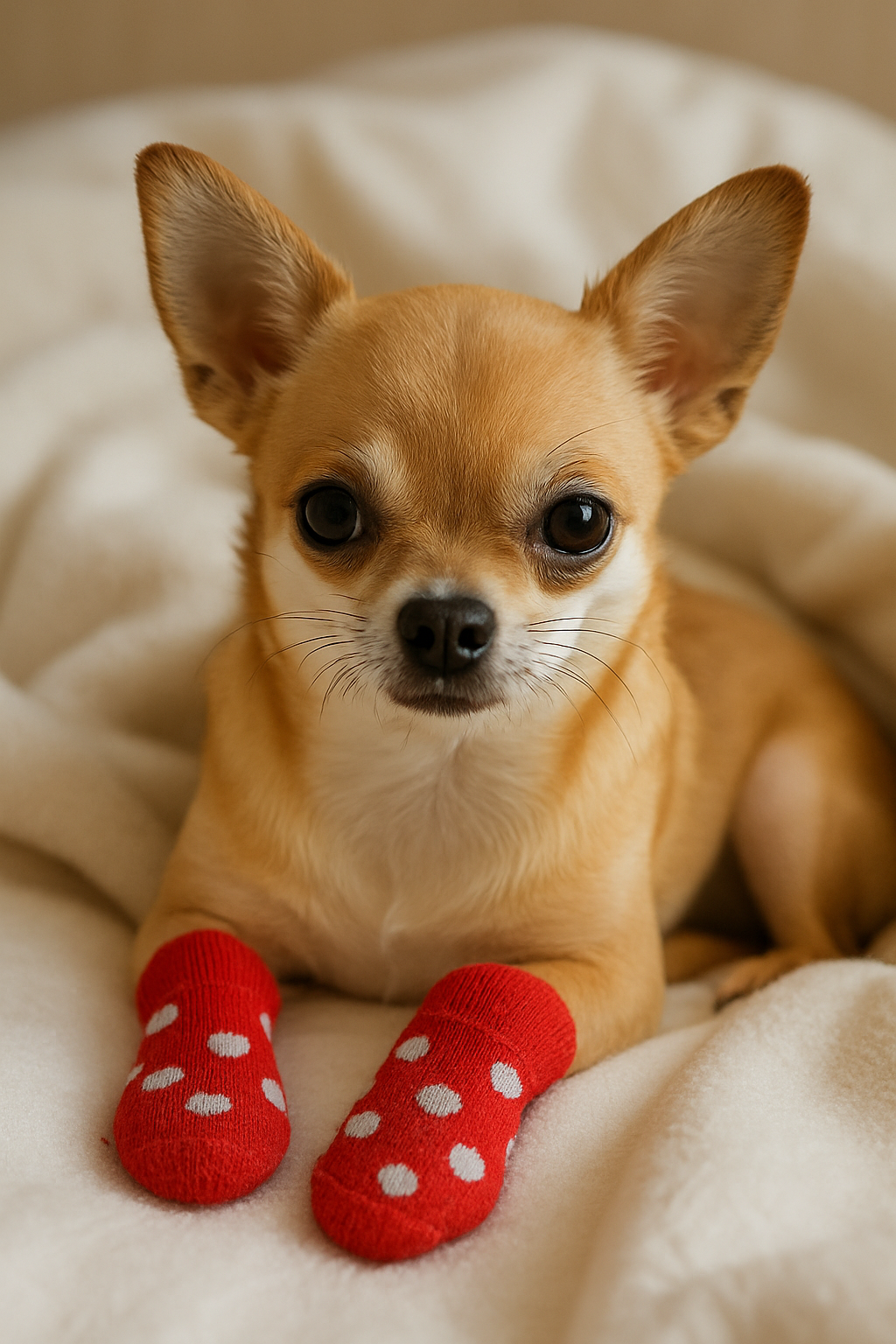 Chihuahua socks 9 Red Polka‑Dot Chihuahua Socks